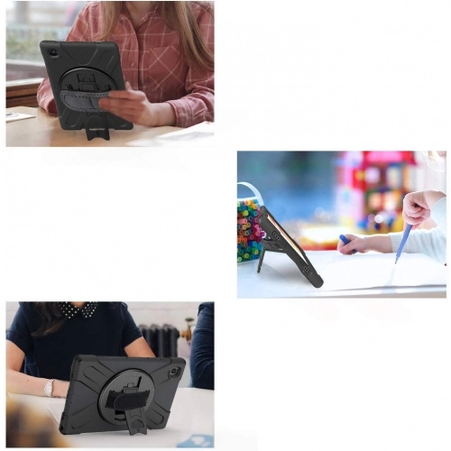 Samsung Galaxy Tab A7 T500 Kılıf Zore Defender Tablet Silikon - Siyah