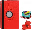 Samsung Galaxy Tab A7 T500 Tablet Kılıfı 360 Derece Dönebilen Standlı Kapak - Kırmızı