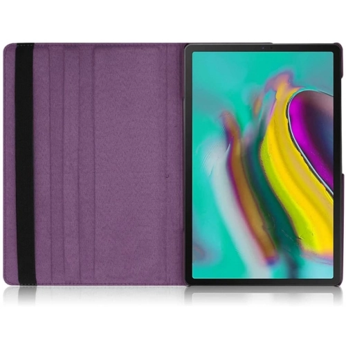 Samsung Galaxy Tab A7 T500 Tablet Kılıfı 360 Derece Dönebilen Standlı Kapak - Mürdüm