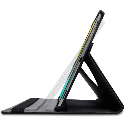 Samsung Galaxy Tab A7 T500 Tablet Kılıfı 360 Derece Dönebilen Standlı Kapak - Siyah