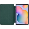 Samsung Galaxy Tab A7 T500 Tablet Kılıfı Standlı Tri Folding Kalemlikli Silikon Smart Cover - Koyu Yeşil