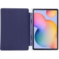Samsung Galaxy Tab A7 T500 Tablet Kılıfı Standlı Tri Folding Kalemlikli Silikon Smart Cover - Lacivert