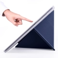 Samsung Galaxy Tab A7 T500 Tablet Kılıfı Standlı Tri Folding Kalemlikli Silikon Smart Cover - Lacivert