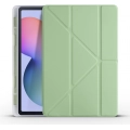 Samsung Galaxy Tab A7 T500 Tablet Kılıfı Standlı Tri Folding Kalemlikli Silikon Smart Cover - Yeşil