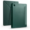 Samsung Galaxy Tab A8 10.5 SM-X200 Tablet Kılıfı Standlı Tri Folding Kalemlikli Silikon Smart Cover - Koyu Yeşil