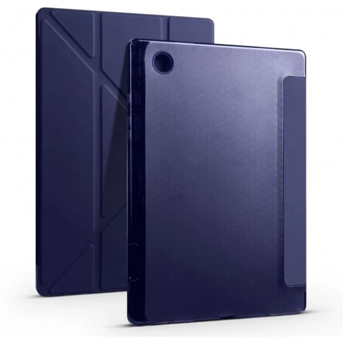 Samsung Galaxy Tab A8 10.5 SM-X200 Tablet Kılıfı Standlı Tri Folding Kalemlikli Silikon Smart Cover - Lacivert