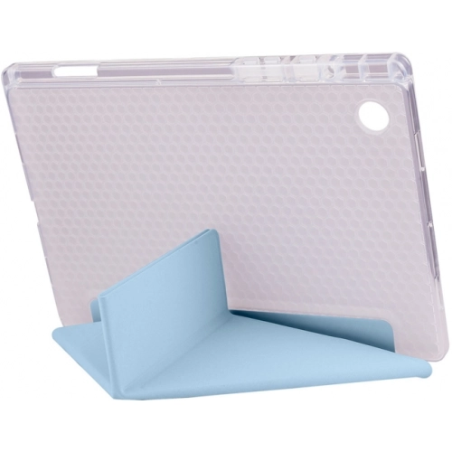 Samsung Galaxy Tab A8 10.5 SM-X200 Tablet Kılıfı Standlı Tri Folding Kalemlikli Silikon Smart Cover - Mavi