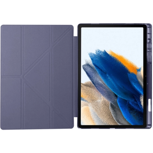 Samsung Galaxy Tab A8 10.5 SM-X200 Tablet Kılıfı Standlı Tri Folding Kalemlikli Silikon Smart Cover - Mor