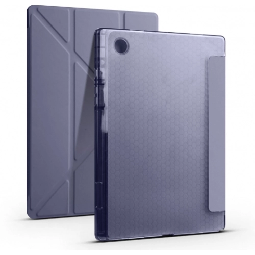 Samsung Galaxy Tab A8 10.5 SM-X200 Tablet Kılıfı Standlı Tri Folding Kalemlikli Silikon Smart Cover - Mor