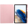 Samsung Galaxy Tab A8 10.5 SM-X200 Tablet Kılıfı Standlı Tri Folding Kalemlikli Silikon Smart Cover - Pembe