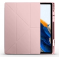 Samsung Galaxy Tab A8 10.5 SM-X200 Tablet Kılıfı Standlı Tri Folding Kalemlikli Silikon Smart Cover - Pembe