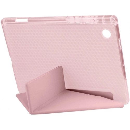 Samsung Galaxy Tab A8 10.5 SM-X200 Tablet Kılıfı Standlı Tri Folding Kalemlikli Silikon Smart Cover - Pembe