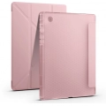 Samsung Galaxy Tab A8 10.5 SM-X200 Tablet Kılıfı Standlı Tri Folding Kalemlikli Silikon Smart Cover - Pembe