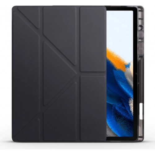 Samsung Galaxy Tab A8 10.5 SM-X200 Tablet Kılıfı Standlı Tri Folding Kalemlikli Silikon Smart Cover - Siyah