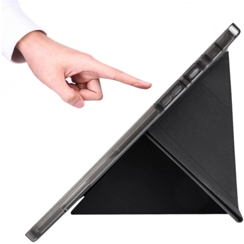 Samsung Galaxy Tab A8 10.5 SM-X200 Tablet Kılıfı Standlı Tri Folding Kalemlikli Silikon Smart Cover - Siyah