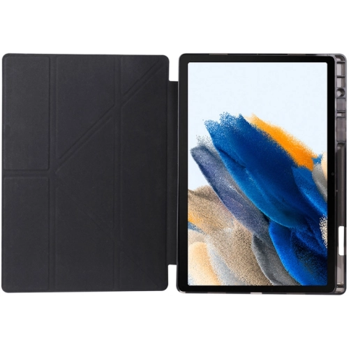 Samsung Galaxy Tab A8 10.5 SM-X200 Tablet Kılıfı Standlı Tri Folding Kalemlikli Silikon Smart Cover - Siyah