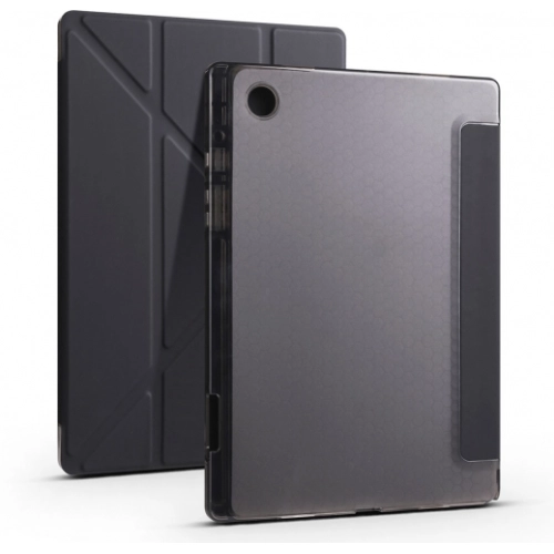 Samsung Galaxy Tab A8 10.5 SM-X200 Tablet Kılıfı Standlı Tri Folding Kalemlikli Silikon Smart Cover - Siyah