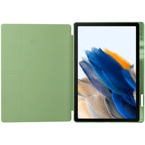 Samsung Galaxy Tab A8 10.5 SM-X200 Tablet Kılıfı Standlı Tri Folding Kalemlikli Silikon Smart Cover - Yeşil