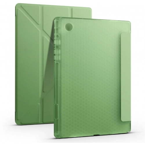 Samsung Galaxy Tab A8 10.5 SM-X200 Tablet Kılıfı Standlı Tri Folding Kalemlikli Silikon Smart Cover - Yeşil