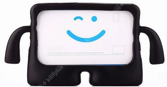Samsung Galaxy Tab A9 Kılıf Çocuklar İçin Standlı Eğlenceli Korumalı Silikon Tablet Kılıfı - Siyah