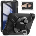 Samsung Galaxy Tab A9 Kılıf Zore Defender Boyun Askılı Tablet Silikon - Siyah