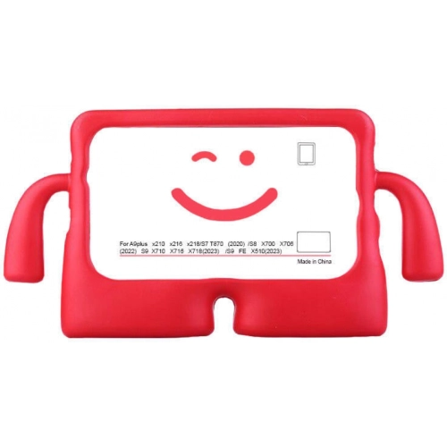 Samsung Galaxy Tab A9 Plus Kılıf Standlı Çocuklar İçin Renkli Koruyucu iBuy Tablet Kapak - Kırmızı