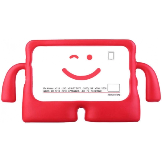 Samsung Galaxy Tab A9 Plus Kılıf Standlı Çocuklar İçin Renkli Koruyucu iBuy Tablet Kapak - Kırmızı