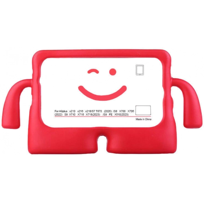 Samsung Galaxy Tab A9 Plus Kılıf Standlı Çocuklar İçin Renkli Koruyucu iBuy Tablet Kapak - Kırmızı