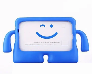 Samsung Galaxy Tab A9 Plus Kılıf Standlı Çocuklar İçin Renkli Koruyucu iBuy Tablet Kapak - Mavi