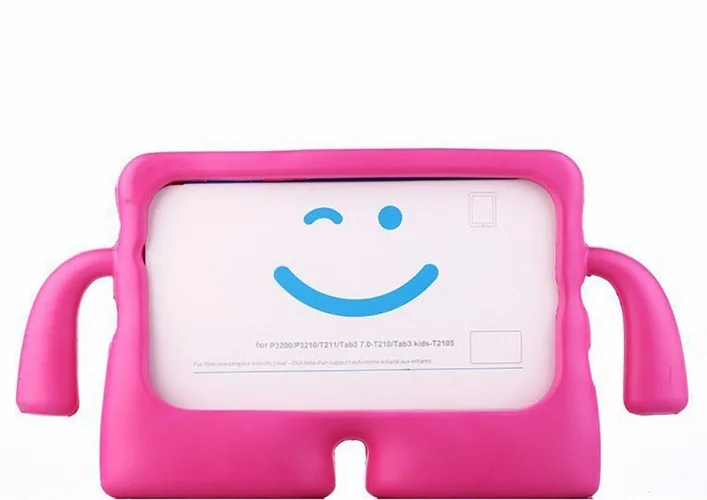 Samsung Galaxy Tab A9 Plus Kılıf Standlı Çocuklar İçin Renkli Koruyucu iBuy Tablet Kapak - Pembe Koyu