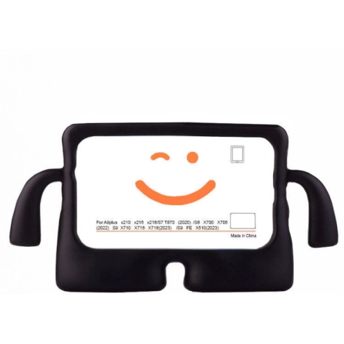 Samsung Galaxy Tab A9 Plus Kılıf Standlı Çocuklar İçin Renkli Koruyucu iBuy Tablet Kapak - Siyah