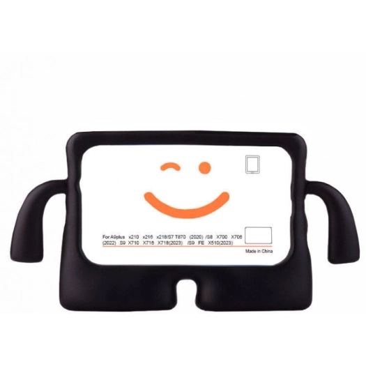 Samsung Galaxy Tab A9 Plus Kılıf Standlı Çocuklar İçin Renkli Koruyucu iBuy Tablet Kapak - Siyah