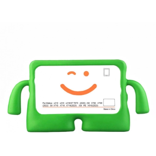 Samsung Galaxy Tab A9 Plus Kılıf Standlı Çocuklar İçin Renkli Koruyucu iBuy Tablet Kapak - Yeşil