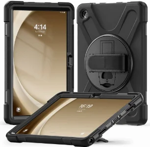 Samsung Galaxy Tab A9 Plus Kılıf Zore Defender Boyun Askılı Tablet Silikon - Siyah