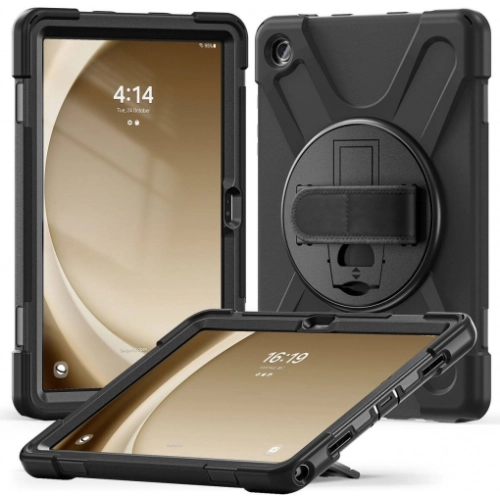 Samsung Galaxy Tab A9 Plus Kılıf Zore Defender Boyun Askılı Tablet Silikon - Siyah