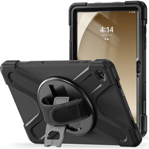 Samsung Galaxy Tab A9 Plus Kılıf Zore Defender Boyun Askılı Tablet Silikon - Siyah