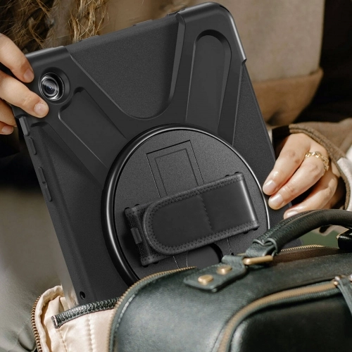 Samsung Galaxy Tab A9 Plus Kılıf Zore Defender Boyun Askılı Tablet Silikon - Siyah