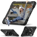 Samsung Galaxy Tab A9 Plus Kılıf Zore Defender Boyun Askılı Tablet Silikon - Siyah