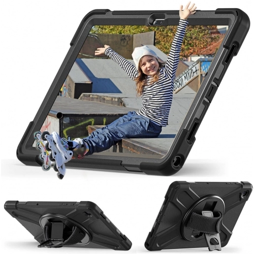 Samsung Galaxy Tab A9 Plus Kılıf Zore Defender Boyun Askılı Tablet Silikon - Siyah