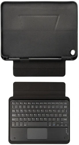 Samsung Galaxy Tab A9 Plus Klavyeli Kılıf Zore Border Keyboard Bluetooh Bağlantılı Standlı Tablet Kılıfı - Siyah