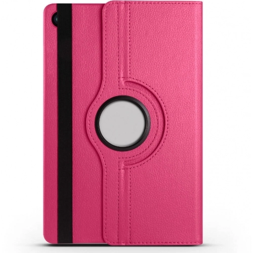 Samsung Galaxy Tab A9 Plus Tablet Kılıfı 360 Derece Dönebilen Standlı Kapak - Pembe