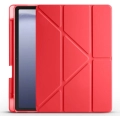 Samsung Galaxy Tab A9 Plus Tablet Kılıfı Standlı Tri Folding Kalemlikli Silikon Smart Cover - Kırmızı