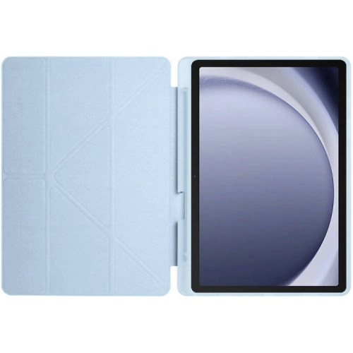 Samsung Galaxy Tab A9 Plus Tablet Kılıfı Standlı Tri Folding Kalemlikli Silikon Smart Cover - Mavi