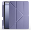 Samsung Galaxy Tab A9 Plus Tablet Kılıfı Standlı Tri Folding Kalemlikli Silikon Smart Cover - Mor
