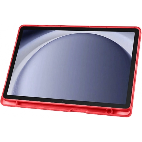 Samsung Galaxy Tab A9 Plus Tablet Kılıfı Standlı Tri Folding Kalemlikli Silikon Smart Cover - Siyah