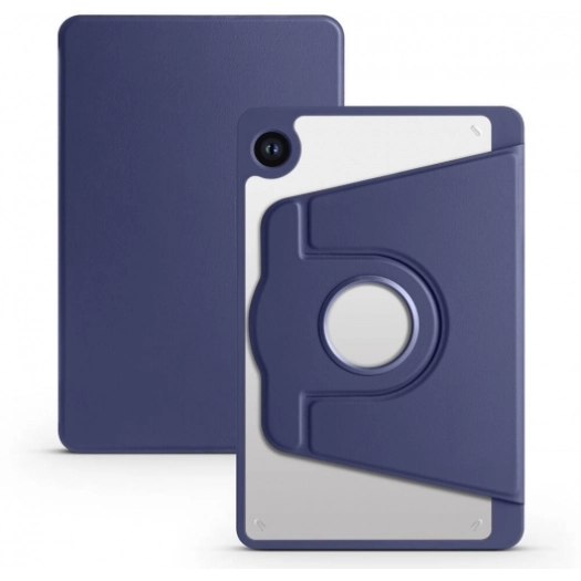 Samsung Galaxy Tab A9 Plus Tablet Kılıfı Termik Kalem Bölmeli Dönebilen Standlı Kapak - Lacivert