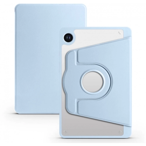 Samsung Galaxy Tab A9 Plus Tablet Kılıfı Termik Kalem Bölmeli Dönebilen Standlı Kapak - Mavi