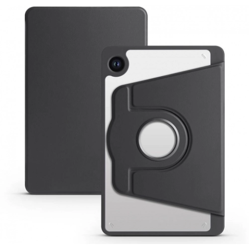 Samsung Galaxy Tab A9 Tablet Kılıfı Termik Kalem Bölmeli Dönebilen Standlı Kapak - Siyah