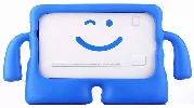 Samsung Galaxy Tab E SM-T560 Kılıf Çocuklar İçin Standlı Eğlenceli Korumalı Silikon Tablet Kılıfı - Mavi