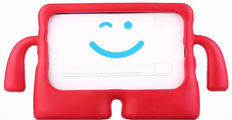 Samsung Galaxy Tab E SM-T560 Kılıf Çocuklar İçin Standlı Eğlenceli Korumalı Silikon Tablet Kılıfı - Mor